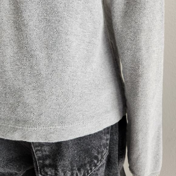 Vintage Y2K Crazy Horse Gray Button Front Knit Cardigan Top XS S - Picture 11 of 12